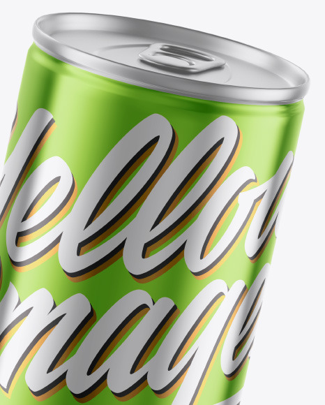 Glossy Metallic Drink Can Mockup