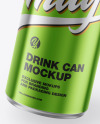 Glossy Metallic Drink Can Mockup