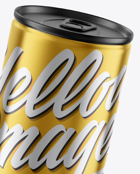 Glossy Metallic Drink Can Mockup