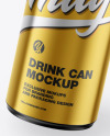 Glossy Metallic Drink Can Mockup