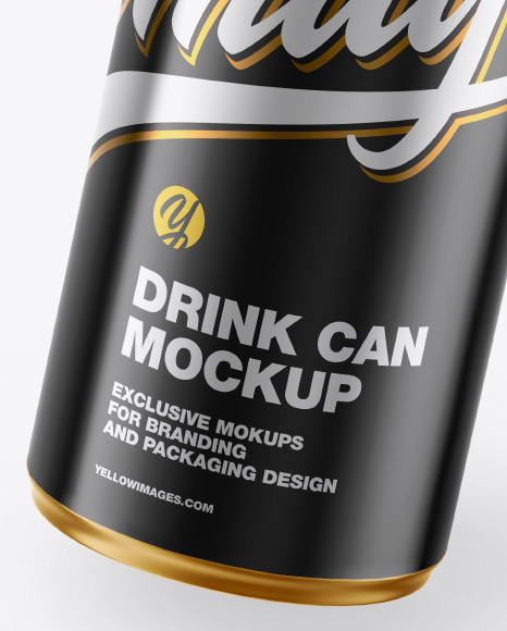 Glossy Metallic Drink Can Mockup