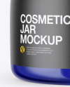 Blue Glass Cosmetic Jar Mockup