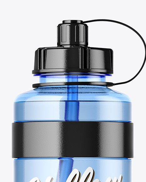 1000ml Blue Pet Sport Bottle Mockup