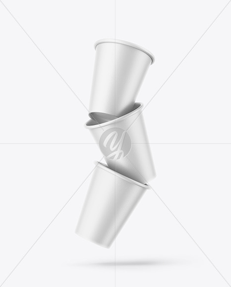 Three Paper Cups Mockup