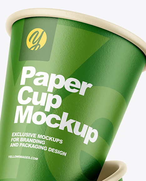 Three Paper Cups Mockup