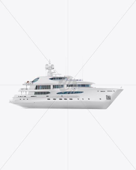 Yacht Mockup - Half Side View