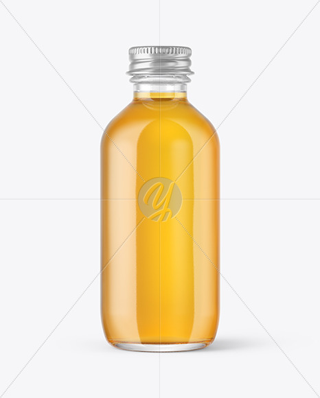 Glass Bottle with Soft Drink Mockup