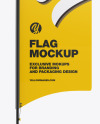 Glossy Convex Flag Mockup