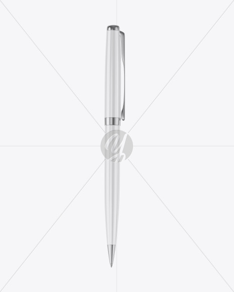 Glossy Pen w/ Metallic Finish Mockup