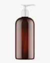 Amber Shower Gel Bottle with Pump Mockup