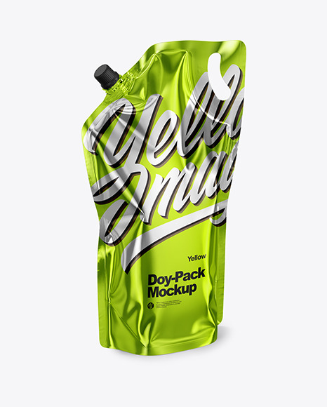 Metallic Doy-Pack Mockup - Milk mockup