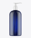 Blue Shower Gel Bottle with Pump Mockup