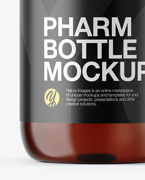 Amber Plastic Bottle Mockup