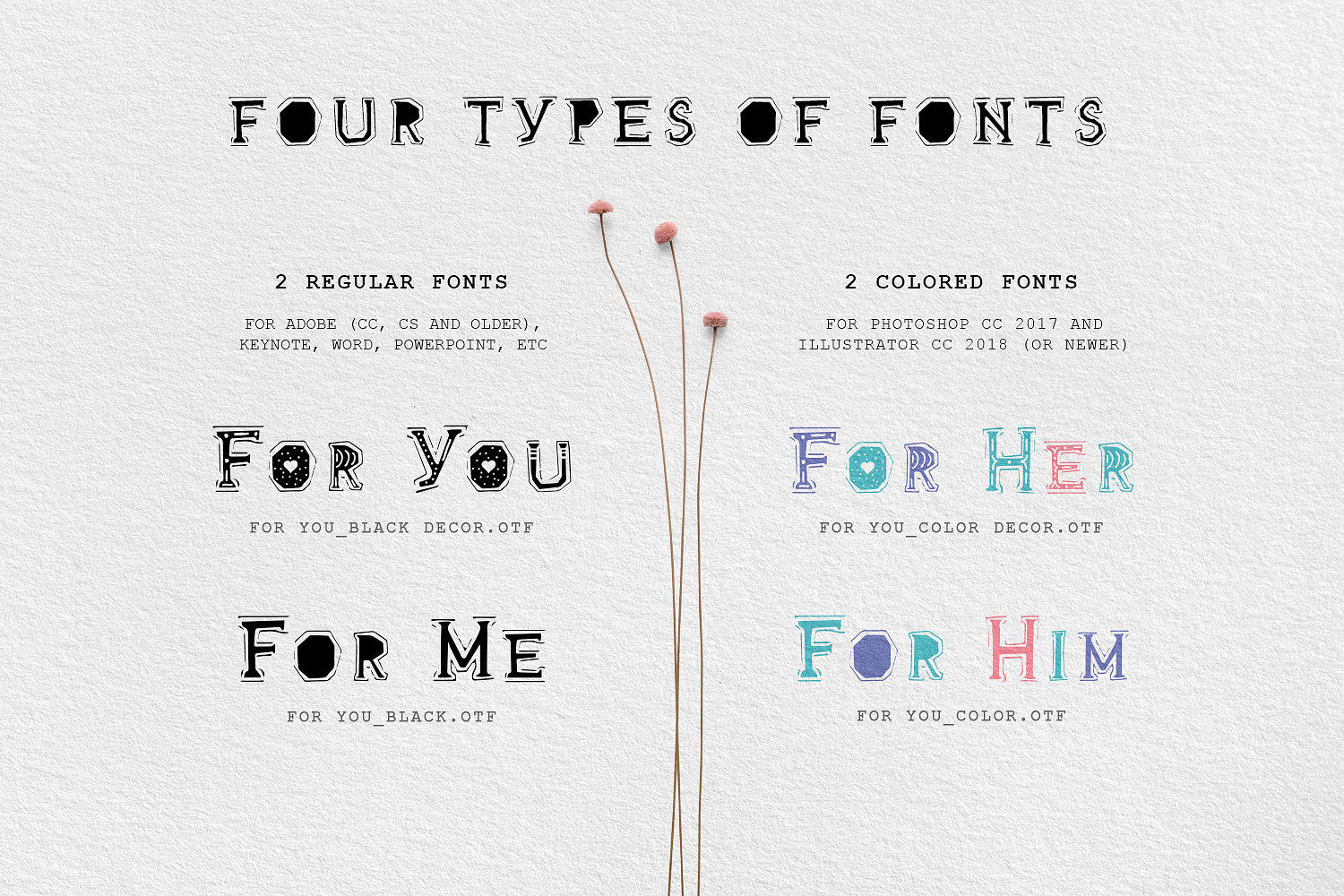 For You! Handmade Decorative Font