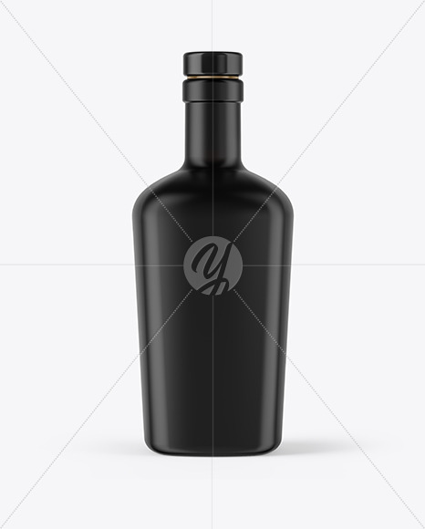 Black Glass Bottle Mockup