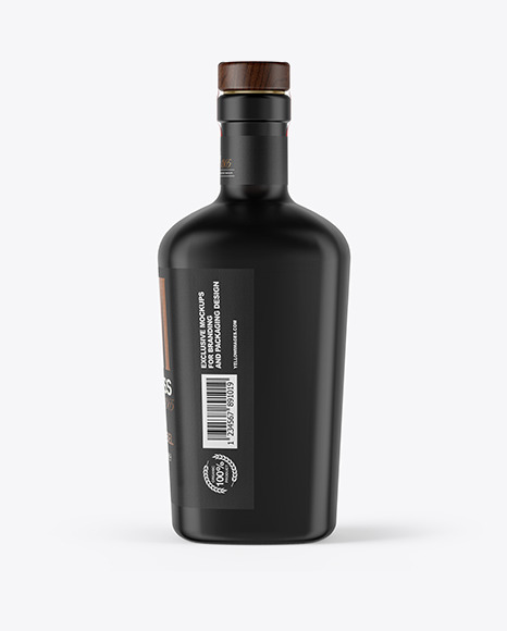 Black Glass Bottle Mockup