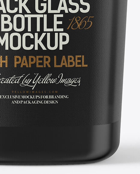 Black Glass Bottle Mockup