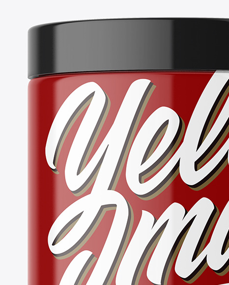 Glossy Plastic Jar Mockup