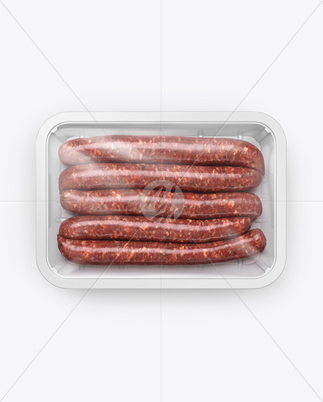 Plastic Tray With Sausages Mockup