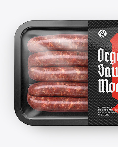 Plastic Tray With Sausages Mockup