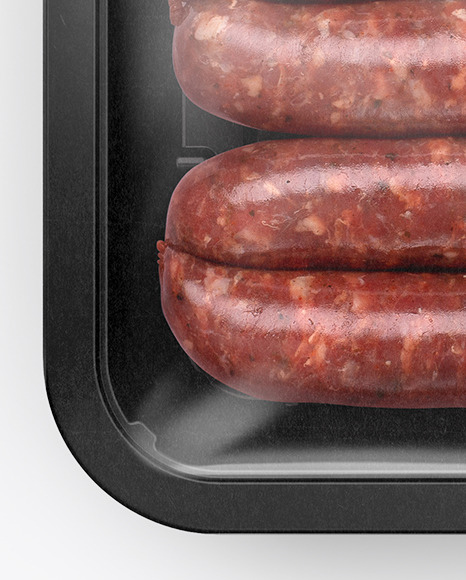 Plastic Tray With Sausages Mockup