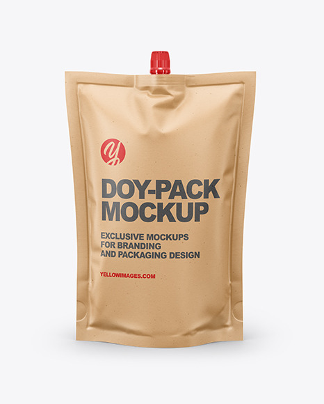 Kraft Doy-Pack Mockup - Three+Paper+Doy-Pack+Pouch+Mockup+in+Packaging+Mockups+on+...