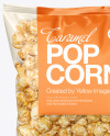 Plastic Bag With Caramel Popcorn Mockup