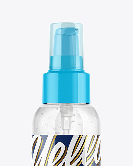 Clear Cosmetic Bottle with Gel Mockup