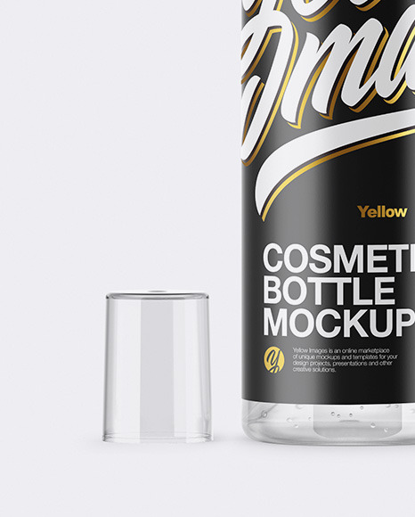 Clear Cosmetic Bottle with Gel Mockup