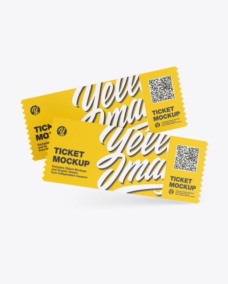 Two Textured Tickets Mockup