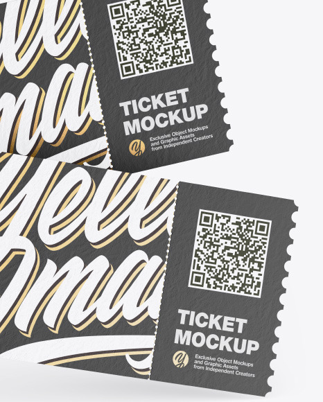 Two Textured Tickets Mockup