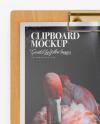 Wooden Clipboard w/ Textured Paper Mockup