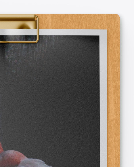 Wooden Clipboard w/ Textured Paper Mockup