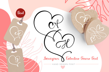 Monogram Heart Flourish Font - Curl font