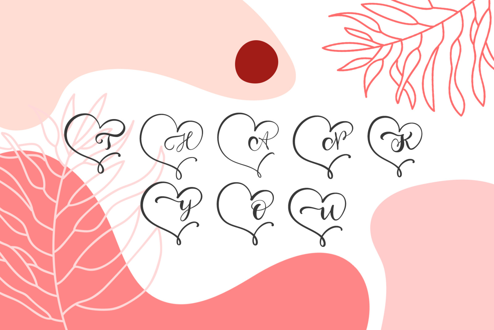 Monogram Heart Flourish Font Monogram Heart Flourish Font