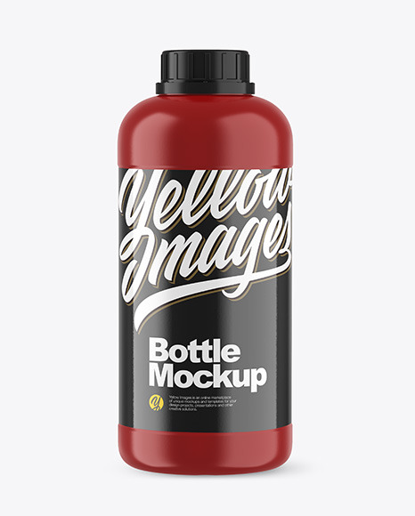 1L Matte Plastic Bottle Mockup - 1L+Bottle+-+Matte+-+Mockup+