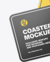 Paper Beverage Coasters Mockup