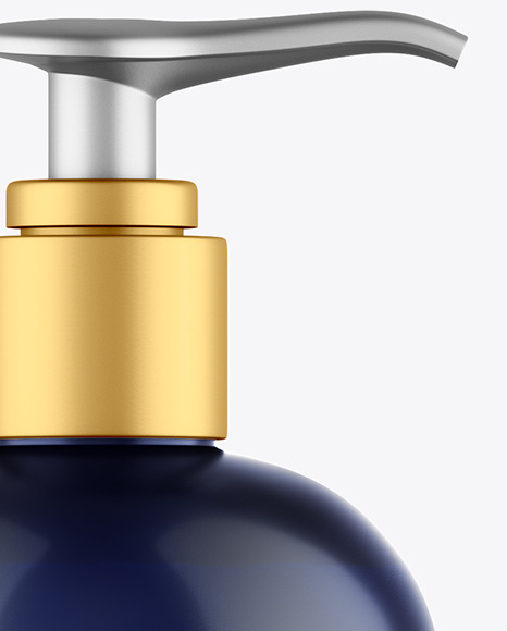 Blue Shower Gel Bottle with Pump Mockup