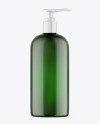 Frosted Green Shower Gel Bottle with Pump Mockup