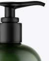 Frosted Green Shower Gel Bottle with Pump Mockup