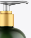 Frosted Green Shower Gel Bottle with Pump Mockup