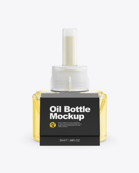 Oil Bottle Mockup - Clear+Nail+