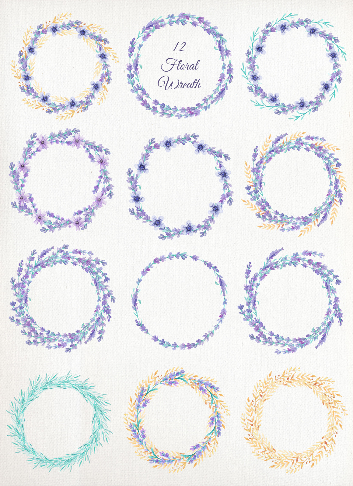 Watercolor Lavender Design Pack Watercolor Lavender Design Pack