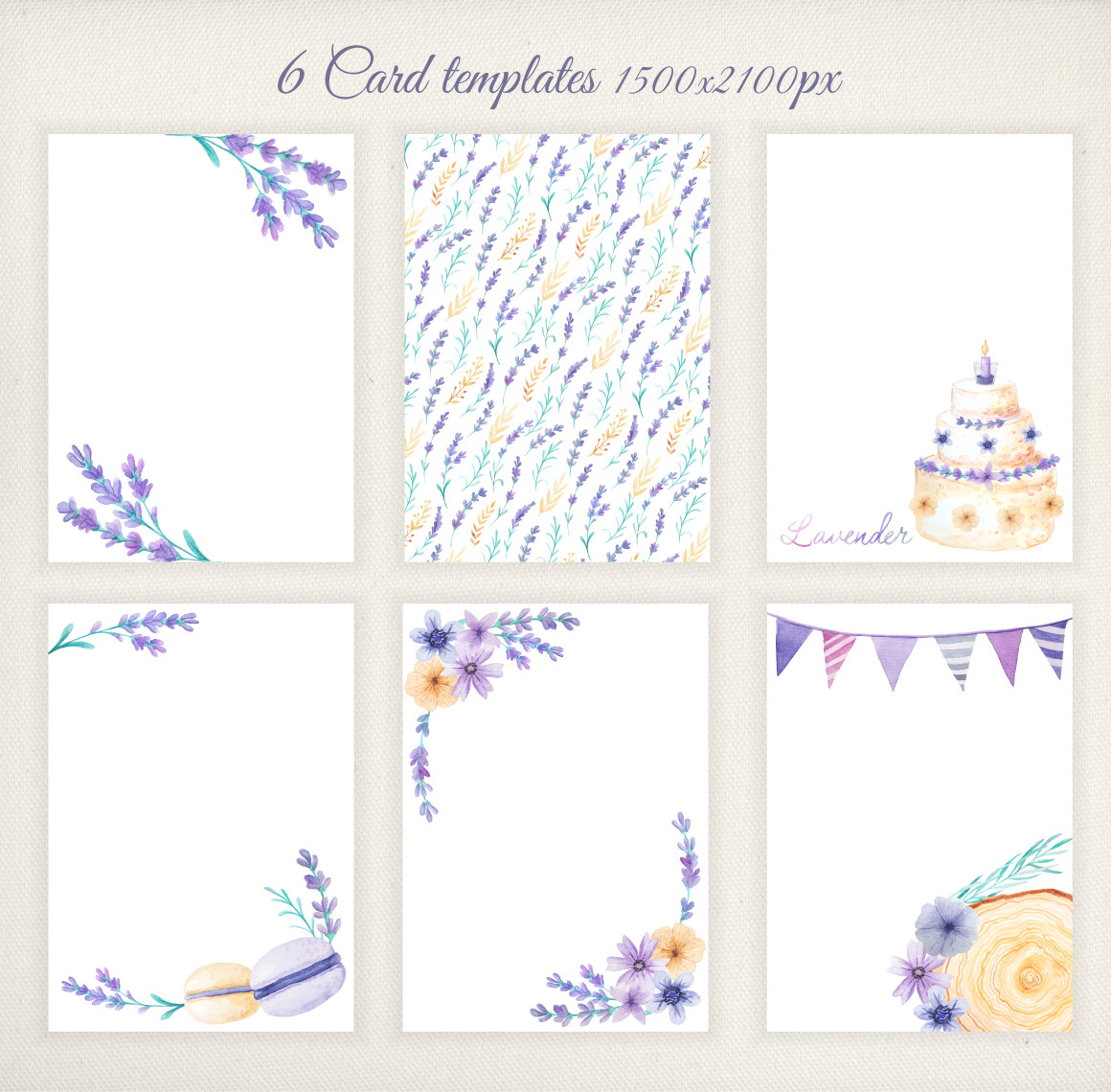 Watercolor Lavender Design Pack Watercolor Lavender Design Pack