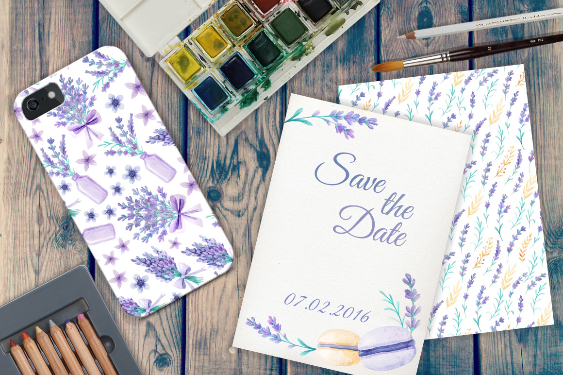 Watercolor Lavender Design Pack Watercolor Lavender Design Pack