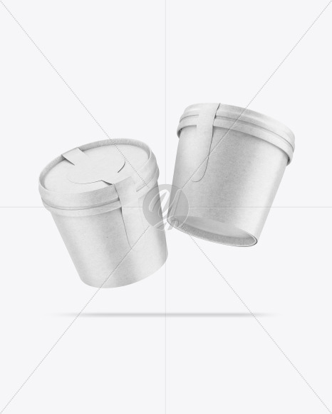 Two Kraft Ice Cream Cups Mockup