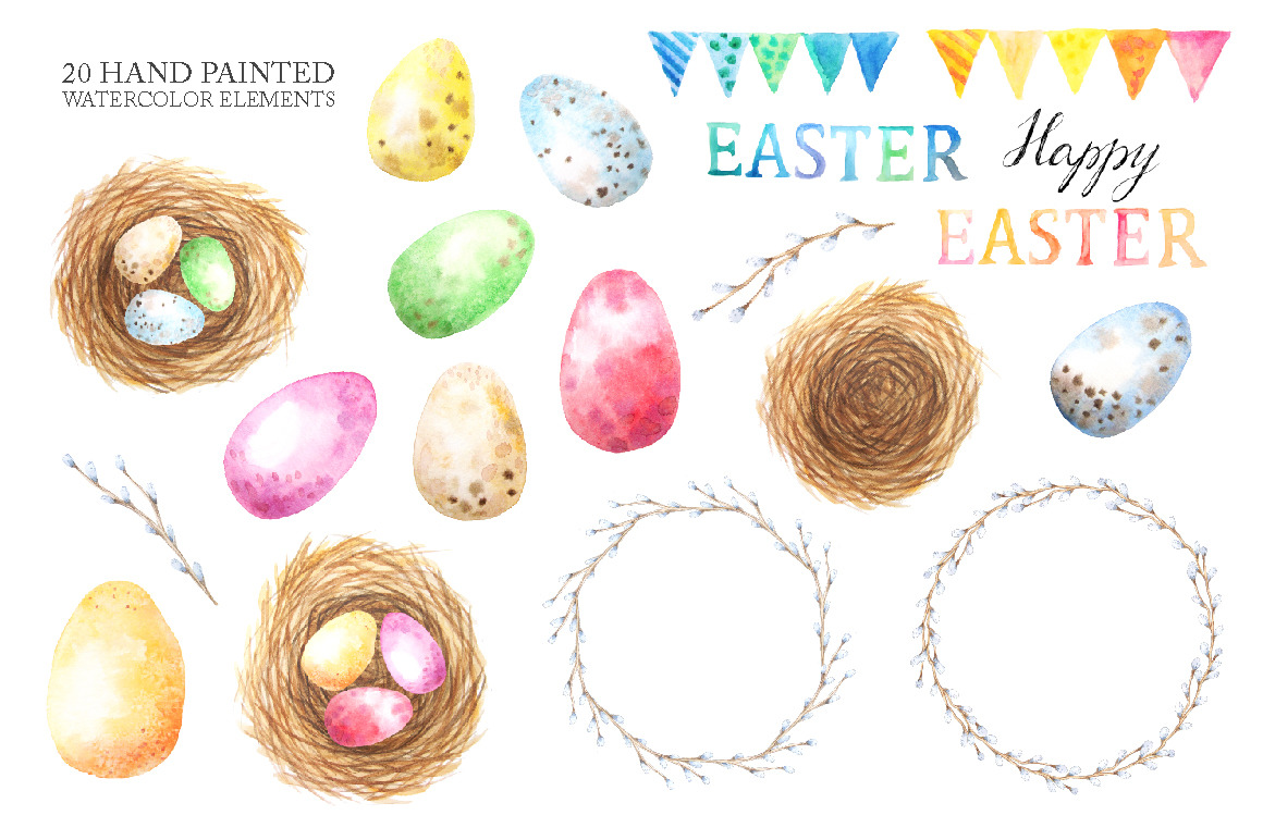 Easter Watercolor Collection Easter Watercolor Collection