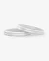 Two Glossy Silicone Wristbands Mockup