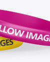 Two Glossy Silicone Wristbands Mockup