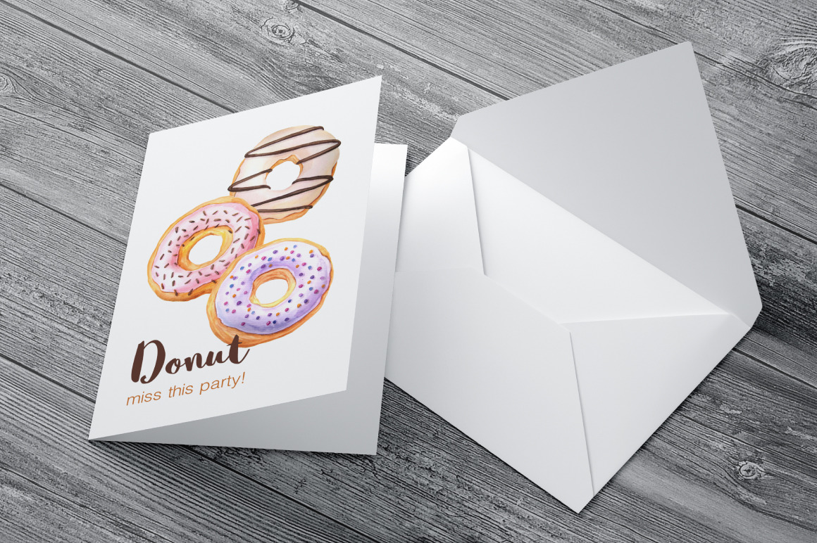 Watercolor Donuts Patterns&amp;Graphics